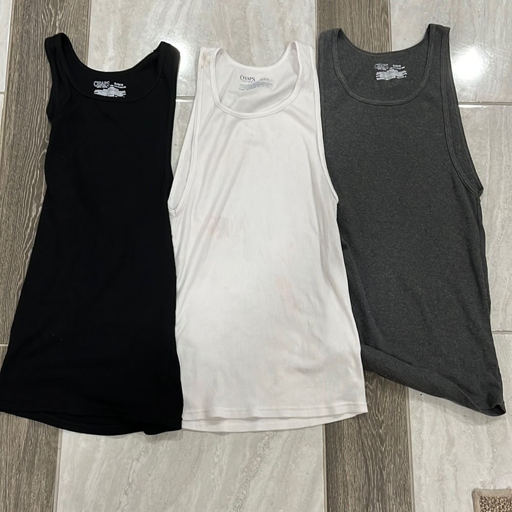 3 Wifebeaters/Tanktops ( Gray, Black, White)